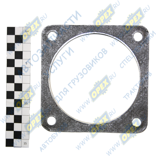 5423-1203165 Прокладка (м/асбест) квадрат 130х130; фвнутр=110; 4отв.ф10, уплотнительная вспомогательного тормоз Techno Drive